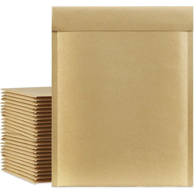 Mailers 100 Pcs Natural Brown Bubble Mailers Kraft Paper Cushion Padded Envelopes Shipping Bags with Peel and Seal for Mailing