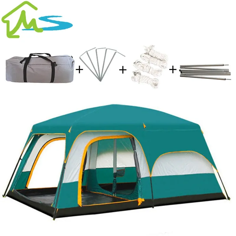 Unterkünfte 46 Person Der Kamel -Outdoor Big Space Camping Zelt mit zwei Schlafzellen Ultralarge Hight Quality wasserdichtes Campingzelt