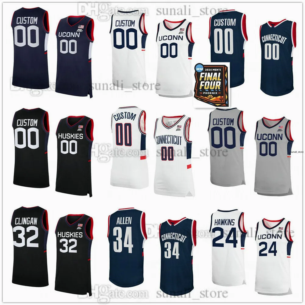 UConn Huskies NCAA Basketball Jerseys 3 Jaylin Stewart 1 Solomon Ball 23 Jayden Ross 20 Andrew Hurley 33 Apostolos Roumoglou 24 Youssouf Singare 40 Andre Johnson Jr.