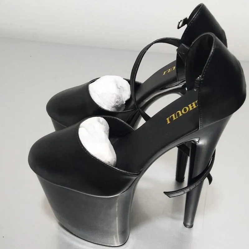 Dance Shoes Sexy Ankle Strap Platform Women Ultra 20cm Super High Heel Modle Wedding / Party /Crystal