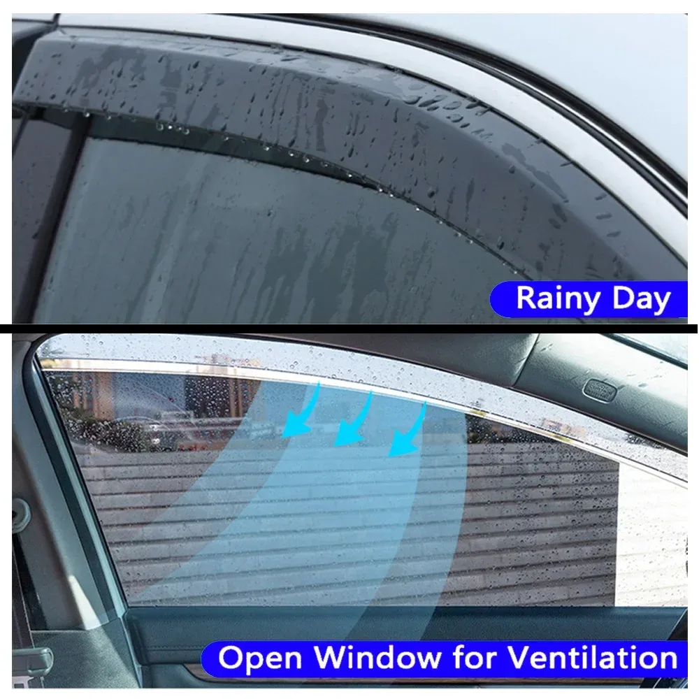 thumbnail image 2 of Dark Smoke Window Visor Deflectors For Hyundai Elantra 2007-2010 – 4pc Set – JDM Style 2 of 2