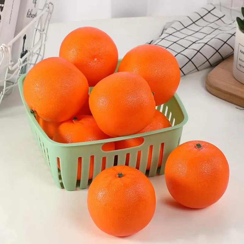 Décoration de fête 6pcs faux oranges modèles supermarché des accessoires de prise de vue artificiels fruits