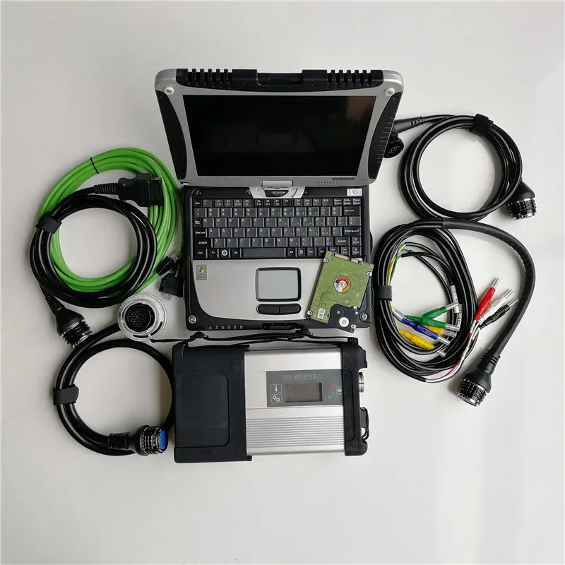 Последний инструмент MB Star SD C5 CAR Diagnostic Tool, соединяющий ноутбук CF19 с HDD и S/Oft-Ware v12.2023