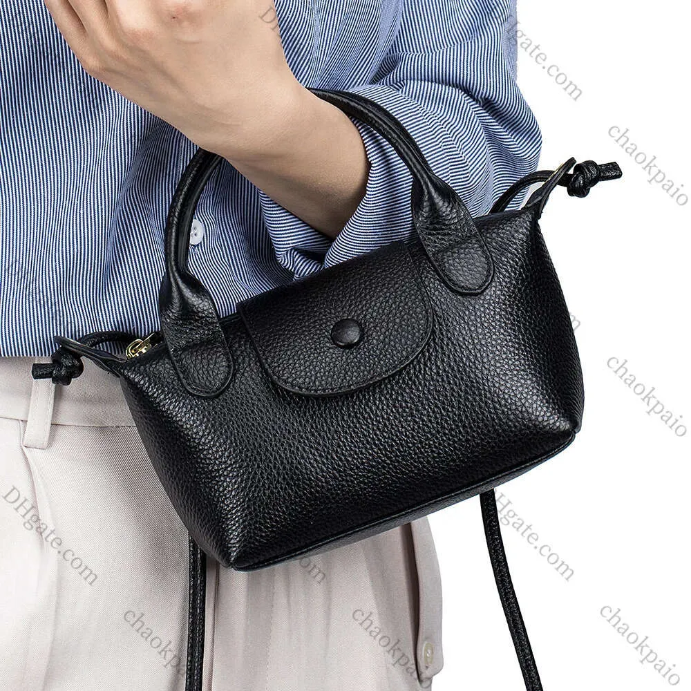 2024 Fashion Trend Crossbody Dumplings Designer Handtas Vrouwen echt leer Casual Vintage Square Tote Schouder Messenger Bag Telefoon