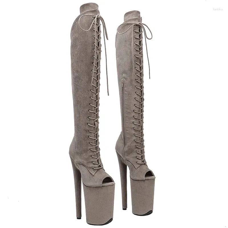 Dance Shoes Auman Ale 23CM/9inches Suede Upper Sexy Exotic High Heel Platform Party Women Boots Pole 033