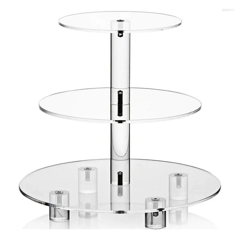 Baking Tools 3 Tier Acrylic Cupcake Stand Rounded Display For Birthday Baby Shower Tea Party And Wedding Decor Durable