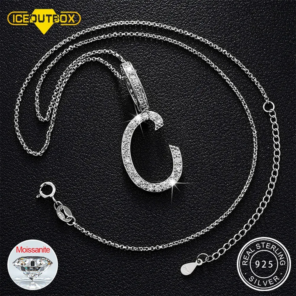 Colliers Moisanite Lettre Collier pour femmes 925 Siltling Silver Luxury Hip Hop Az Pendant Luxury Initial Name Letter Fine bijoux Cadeau