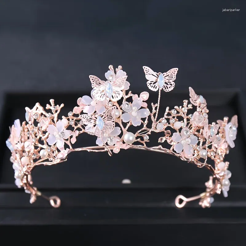 Klipsy do włosów baroque perłowy nożyce korona kwiat motyl Księżniczka tiara opaska na włosy pałąk włosów kobiet mostka ślubna biżuteria