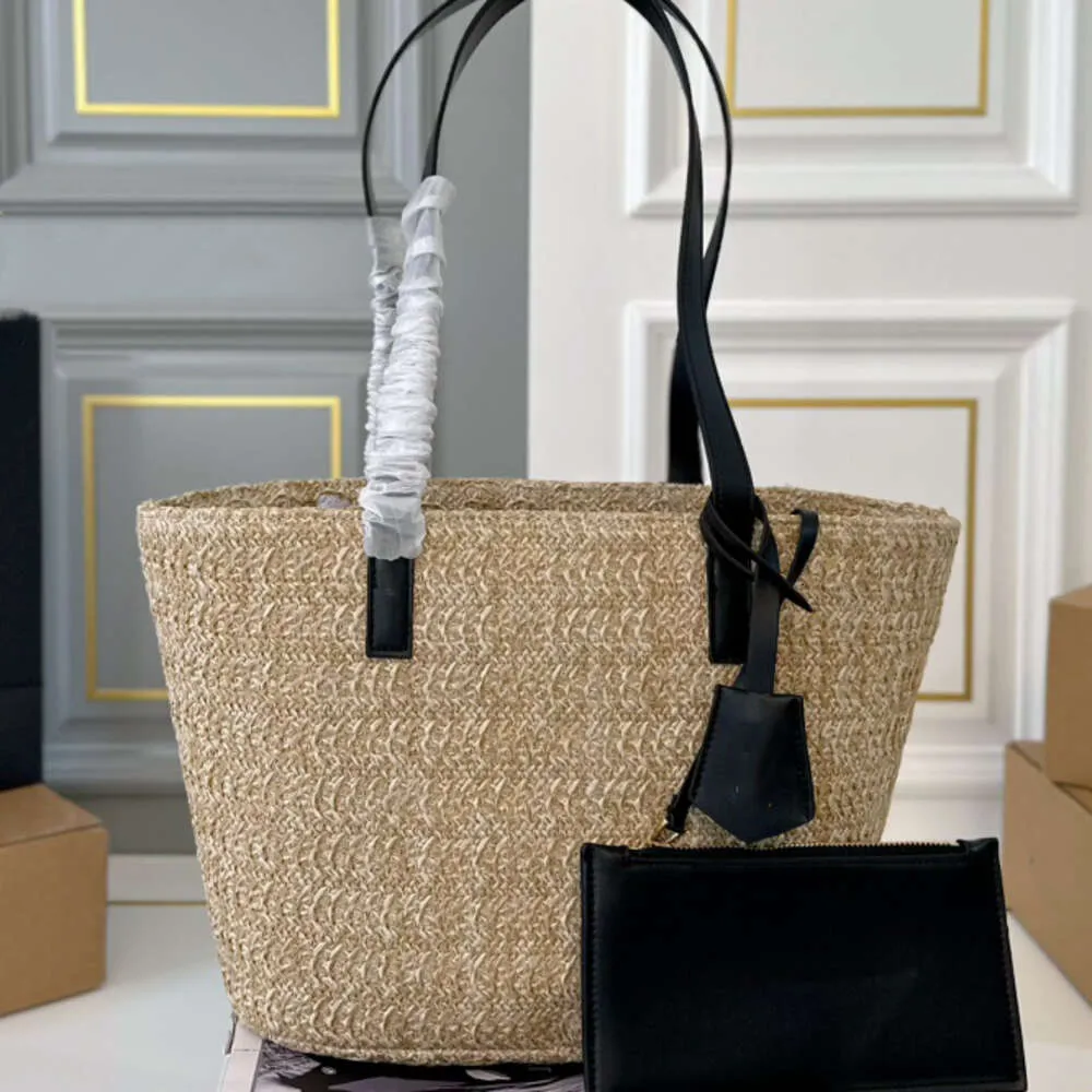 DHgate Designer Straw Tote Leather Handle Large Woven Basket Bag for Women Bags Luggage Accessories