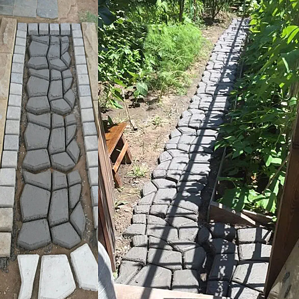 BESPORTBLE 3-Pack Reusable Concrete Stepping Stone Mold – Round Walk Maker, Plastic Paving Mold For Garden Paths, Patios, Walkways (13.8 X 12.9 X 1.7 Inches)