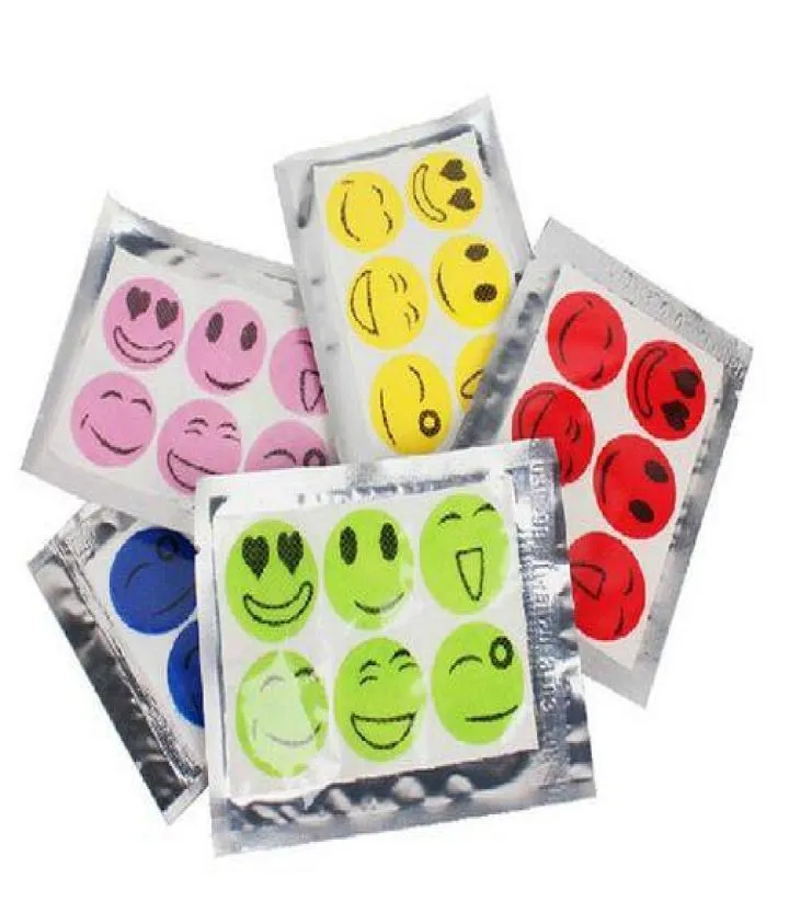 6000 pièces 1 set6 pièces Anti moustique autocollant Patch citronnelle moustique tueur souriant visage anti-moustique EEA17277963649