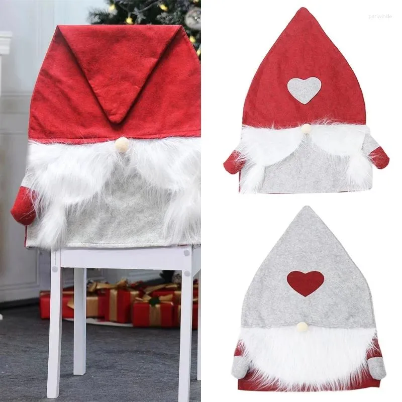 Stuhlabdeckungen 2PCS Weihnachten Weihnachtsmütze Dining Cover für Jahr 2024 Party Küchentisch Dekoration Geschenk Y5GB