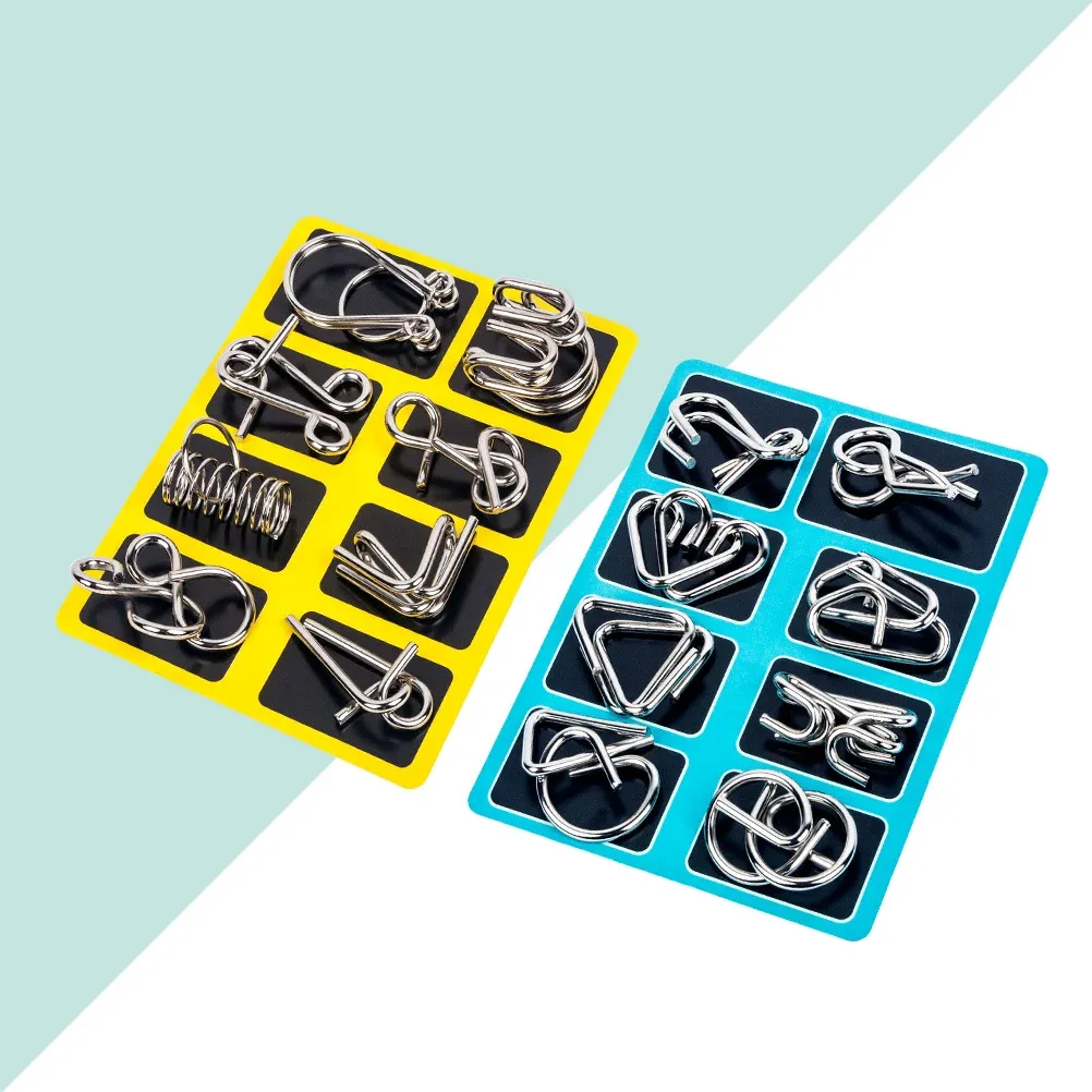 Set De 16 Rompecabezas Metálicos IQ – Niveles De Fácil A Extremo, Ideal Para Adultos Y Niños Que Aman Los Retos