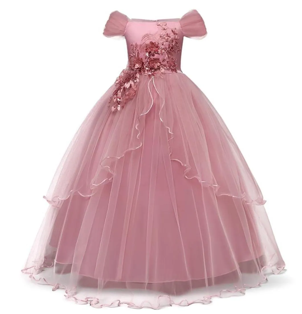 Elegante abito da sera da ballo da ballo Kids Princess First Communione Teenager Rose9700581