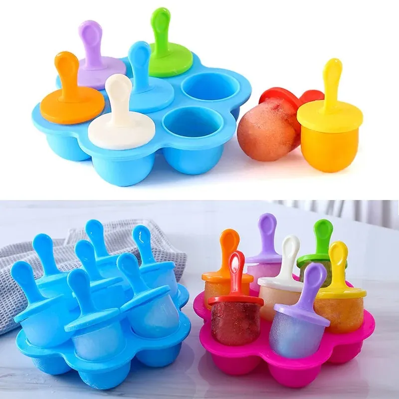 Ice Cream Ice Pops Mold Portable Food Grade Popsicle Mould Ball Maker Baby DIY Food Supplement Tools Fruit Shake Accessories