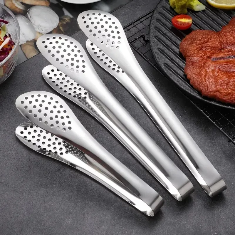 NEW BBQ Tongs Steak Stainless Steel Food Tongs Kitchen Utensils Buffet Cooking Tool Anti Heat Bread Clip Pastry Clamp Utensil Tongs- for Kitchen Utensils Cooking Tool