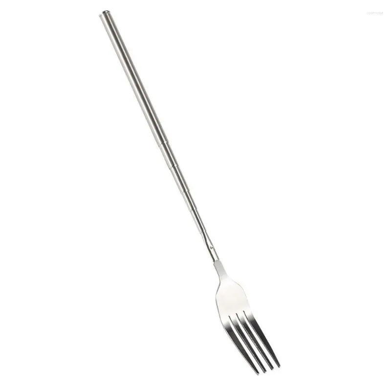 Forks Stainless Steel Dinner Fork Adjustable Length 23-63cm Sturdy And Durable Ideal For BBQ Dessert Sausages