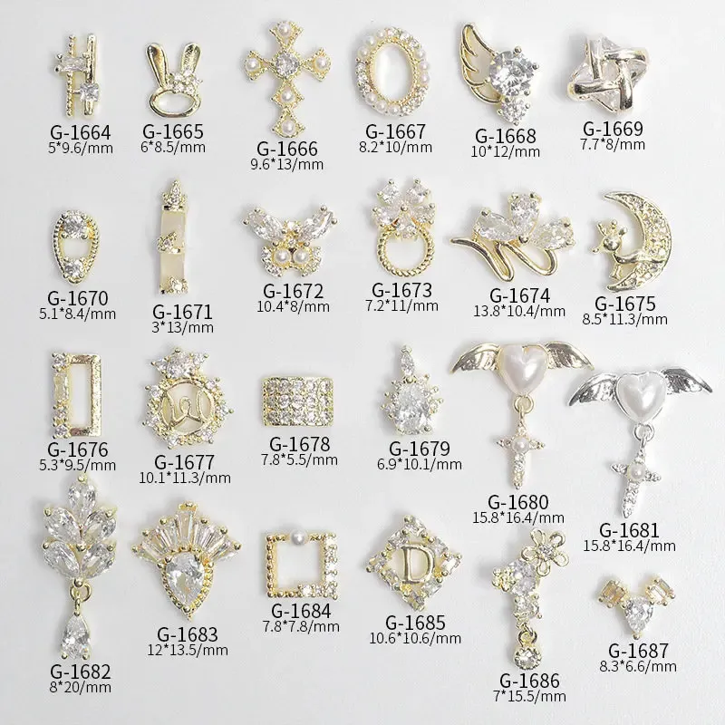 10PCSlot 3D Cross Wings Zirkon kristallen Legering S Jewelry Nail Art Decorations Nails Accessoires Charms Supplies G1644 240328