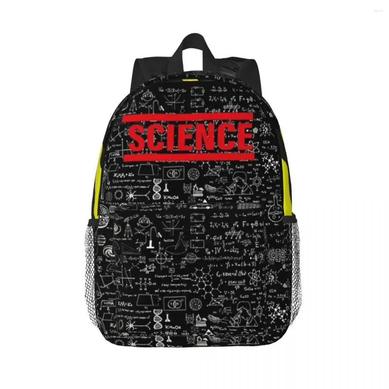 Química da ciência da mochila - Mochilas pretas Mochilas adolescentes bookbag casual infantil bolsas escolares laptop rucksack saco de ombro