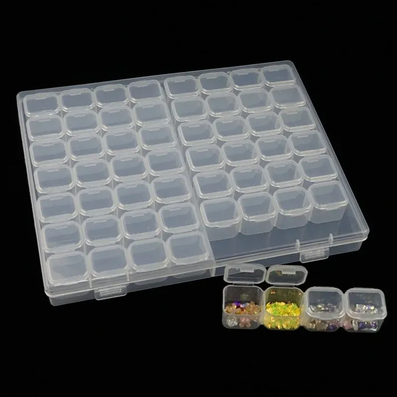 Nail tools jewelry storage box desktop finishing nail drill box 56 grid independent no string grid no missing diamond