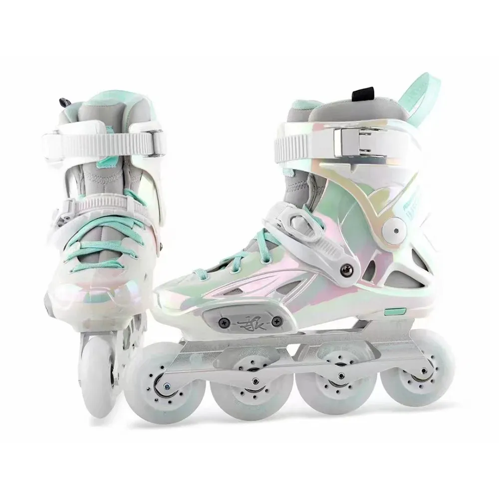 Skor 2023 Powerslide Imperial Inline Skates 100% Original Rainbow Color Professional Slalom Roller Free Skating Shoes Glid Patines