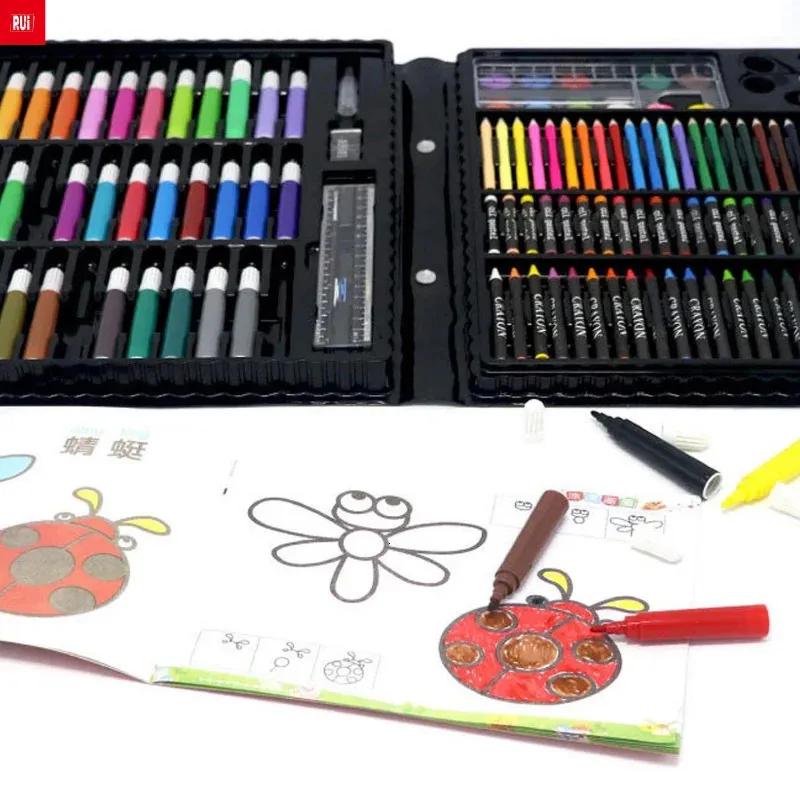 Malette De Dessin 150 Pièces – Aquarelle, Crayons, Pastels, Pinceaux – Kit Artistique Complet – Cadeau Enfant Et Adulte