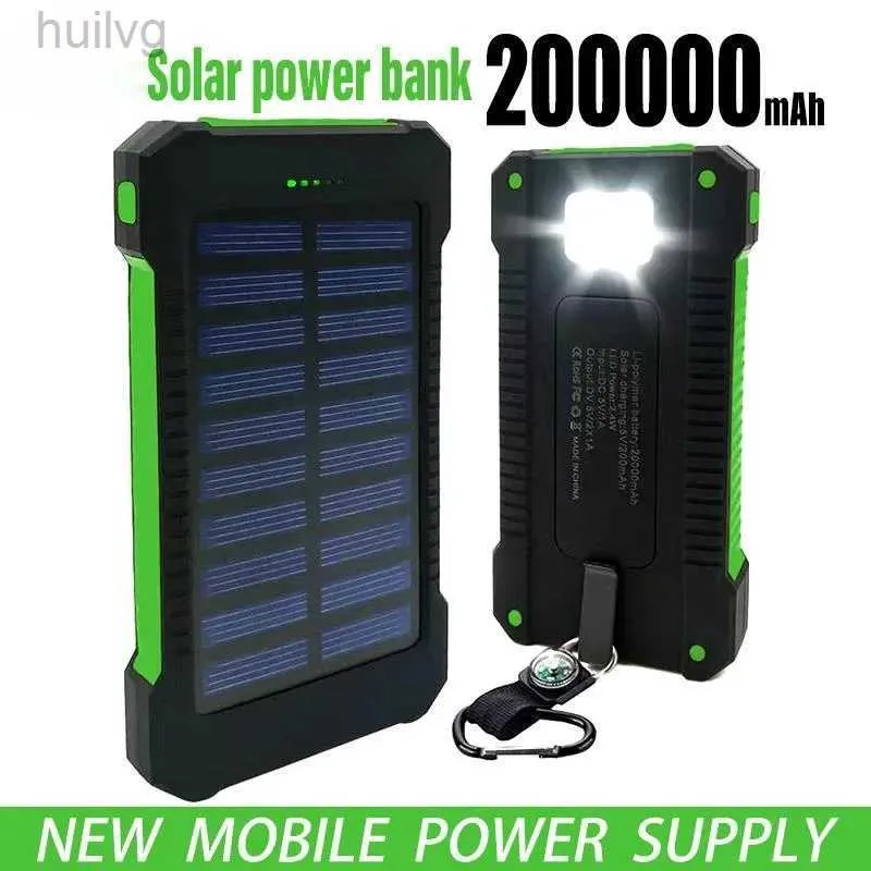 Cell Phone Power Banks for 200000 MAh Solar Power Bank Outdoor Wild Fishing Camping Large Capacity Backup Power Supply Rapid Charging Power Bank 2443