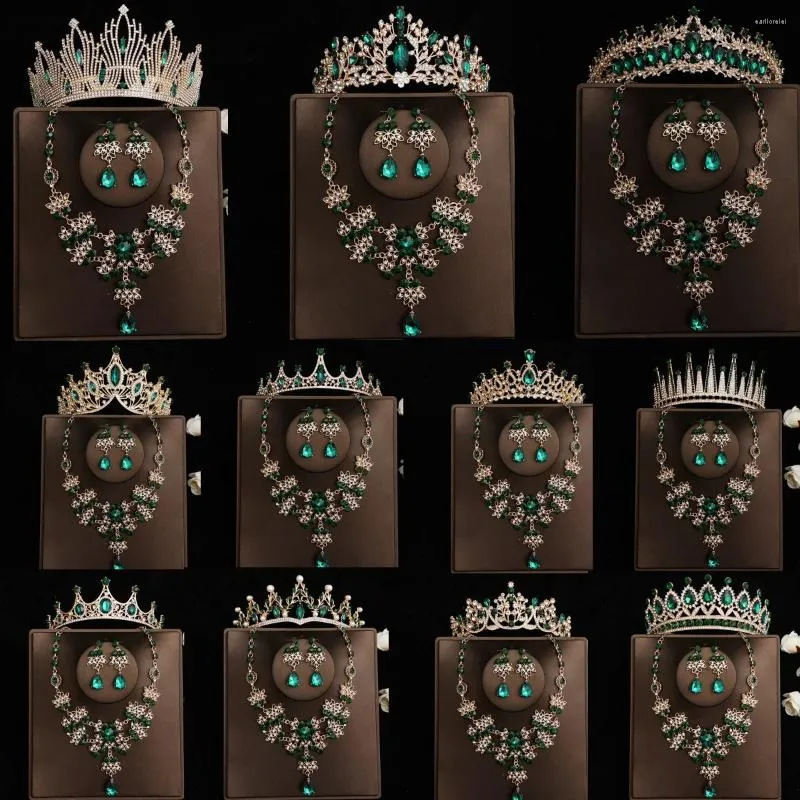 Clipes de cabelo diezi barroco de luxo de luxo CRISTAL CROWN MENINAS MENINAS CABEÇAS ARQUIPENTES BRIDA BRIDA TIARAS Brincos de festas de festas de casamento Jóias