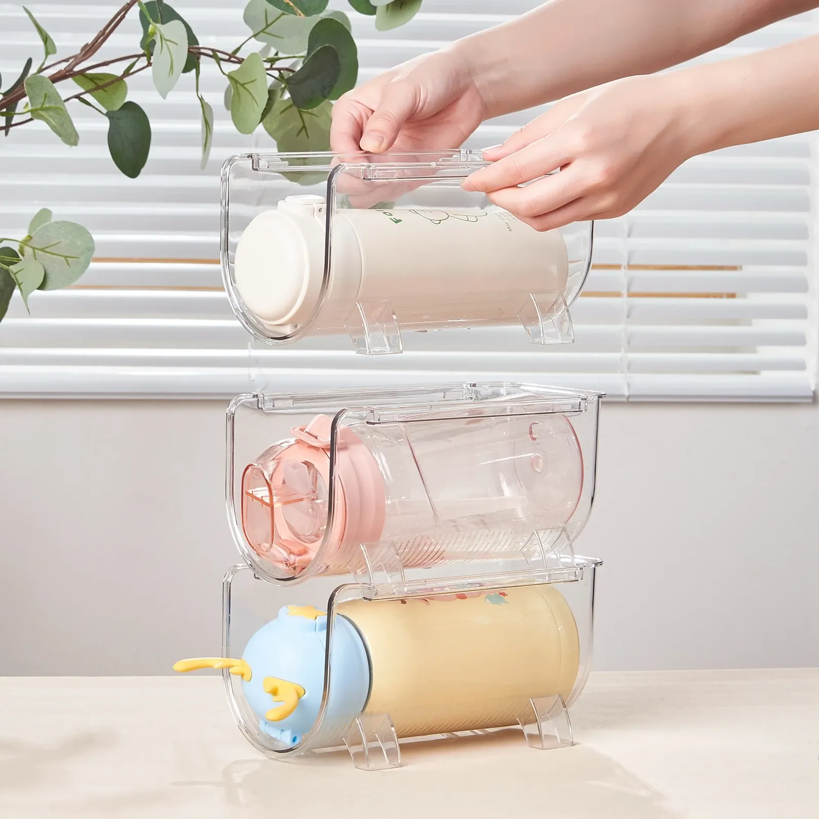 Universal Stackable water bottle organiser Rack with...