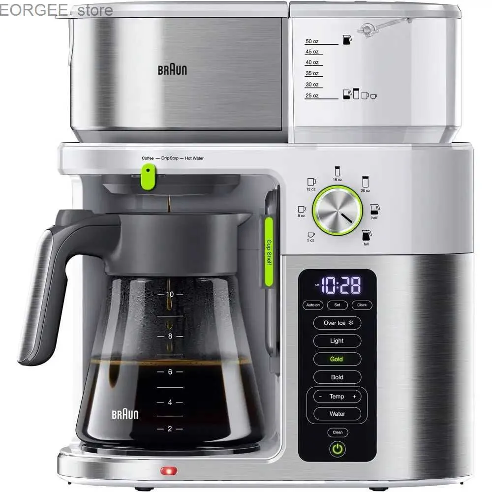 Coffee Maker: 10-Cup MultiServe SCA Certified Coffee Machine with Internal  Nozzle and White Glass Carafe Y240403