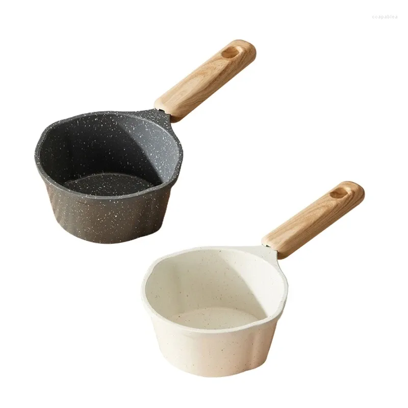 Pans 250ml Milk Pots Nonstick Fryings Butter Warmer With Long Handle Oil Splashing Small Cookware Easy To Clean