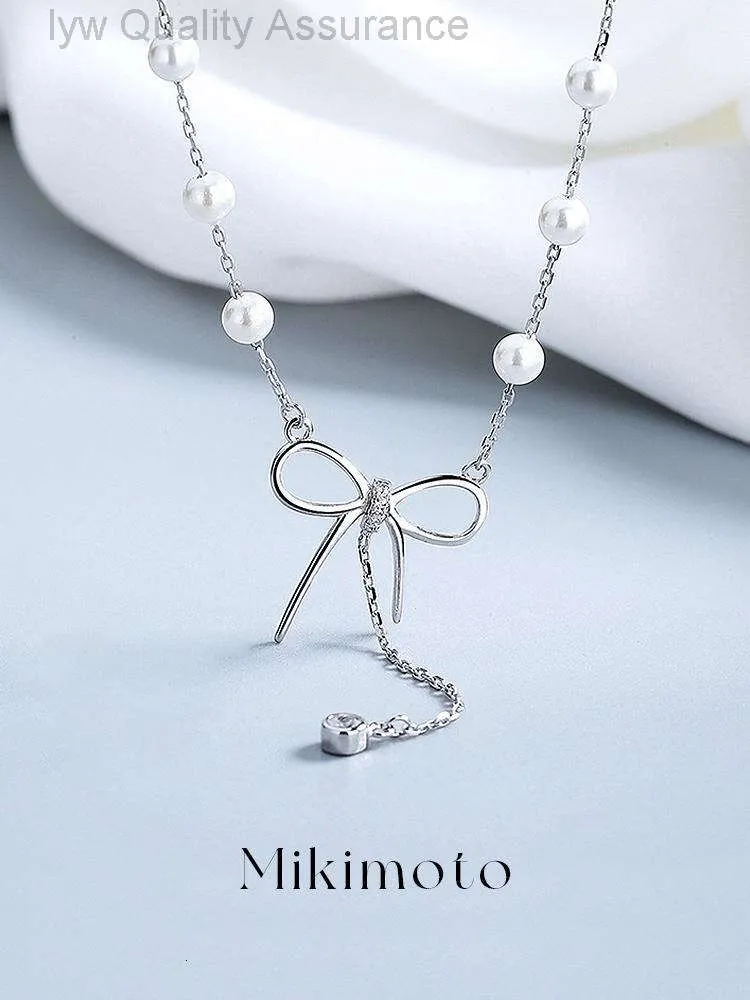 Designer Mikimoto Necklace pearl necklace Necklace Womens Bow Light Luxury Small and Unique Tianakoya Collar Chain Fashionable and Personalized