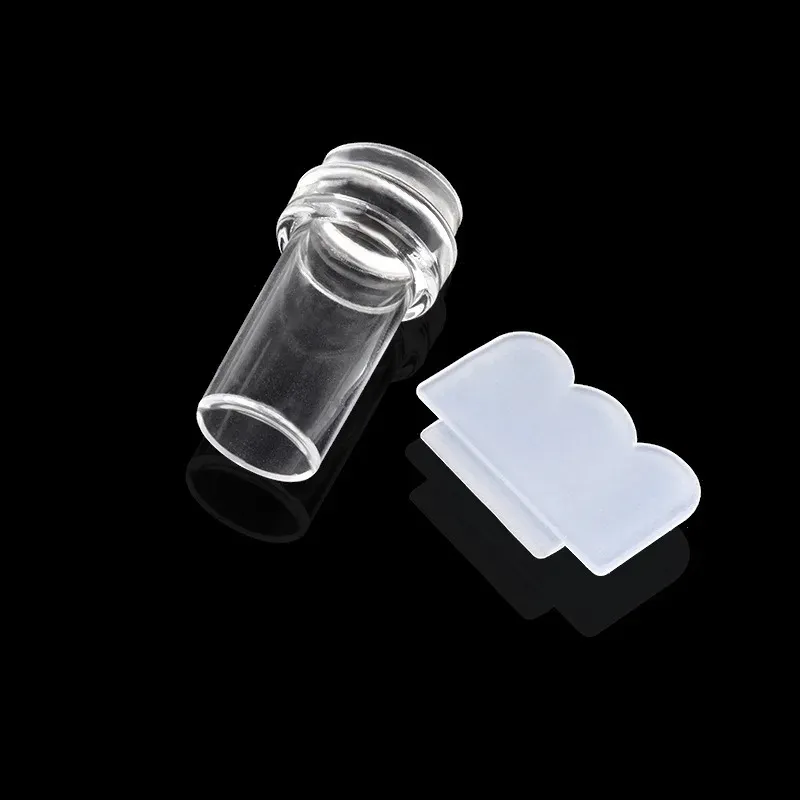 2024 Silikon Transparent Nail Art Stamping Kit French For Manicure Plate Stamp Polish Stencil Mall Seal Stamper Scraper - Nail Art