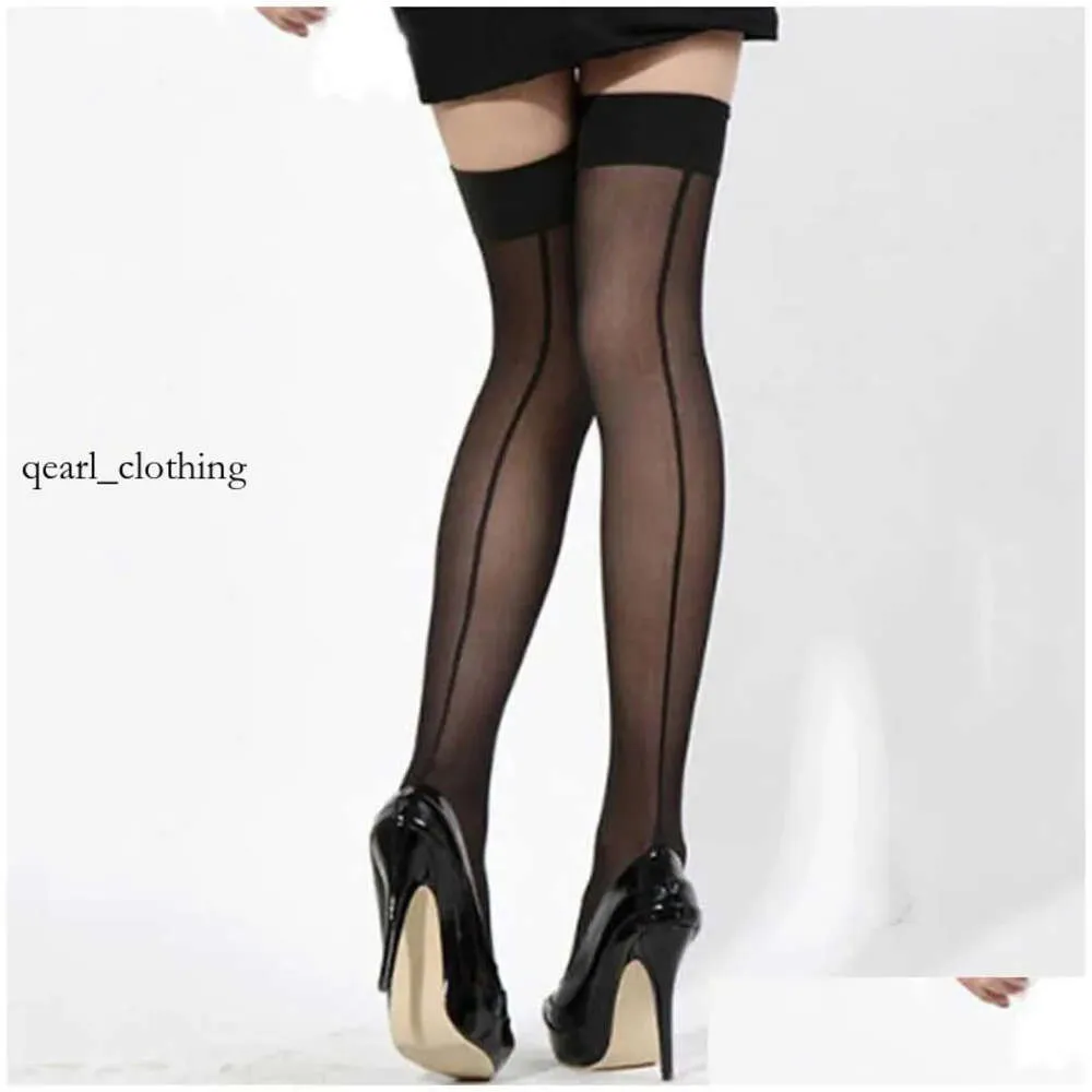 luxury fashion Socks 5D Sexy Seamed Stocking Women letter Black Silk Stockings Thigh High Erotic Lingerie Club Medias pantyhose Silk 30 8455