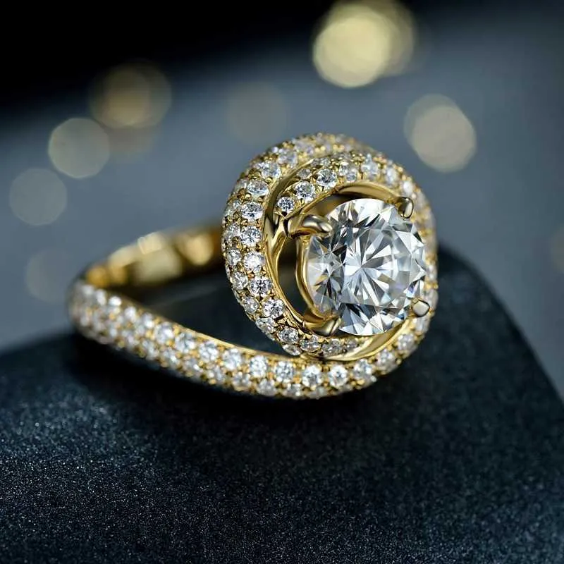 Alta qualidade 1to1 feminino original designer puro feminino moda clássica 925 prata diamante alto carboidrato de carboidrato de designer original anel
