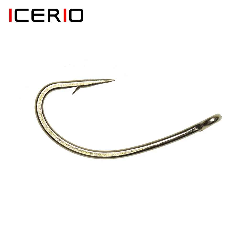 Fishhooks Icerio 500pcs Карп -рыбацкий крюк с высокой углеродистой сталь