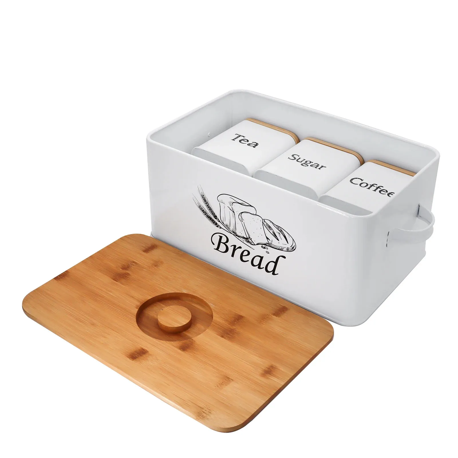 Cornbread Container Premium Loaf of Bread Container with Bamboo Lid & Handle - Food Storage ...