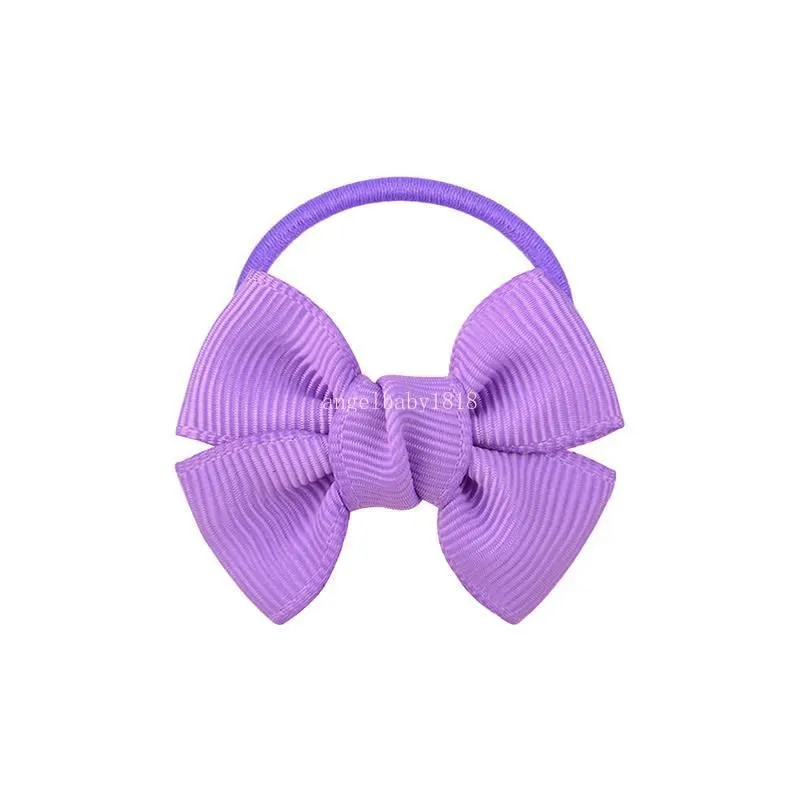 Solid Color Bow Hair Accessories Elastic Rubber Bands Baby Girls Hair Tie Ring Rope Kids Ponytail Holder Headdress