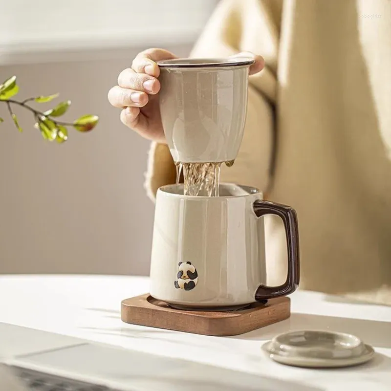 Becher kreativer Becher Panda Geschenk Keramik Tee Trennung Tasse Haus Dekoration Paare Wasserbüro