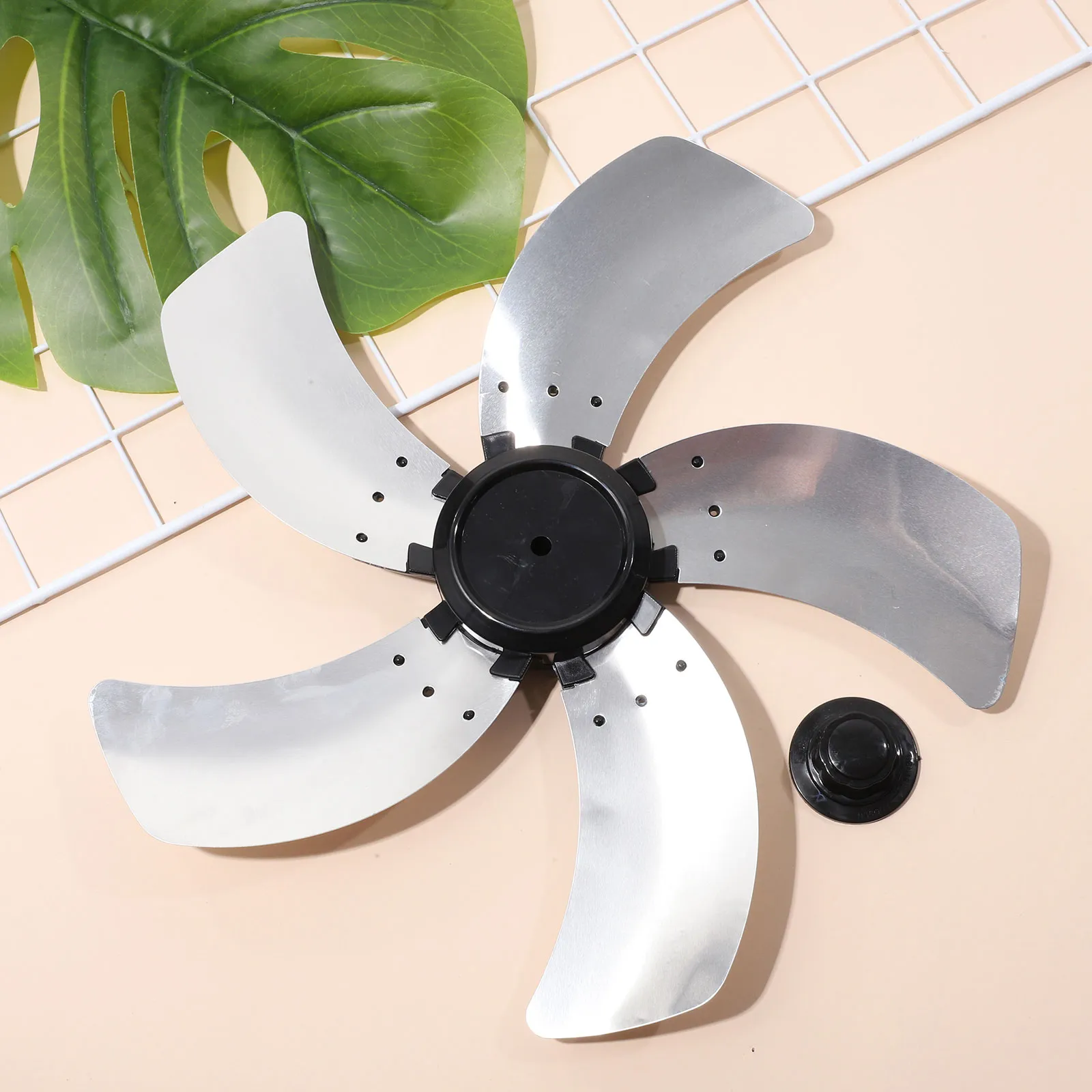 5/9 Leaves Household Fan Blade with Nut Cover Silence Fan Blades for Standing Pedestal Fan Table Fanner General Accessories Fans