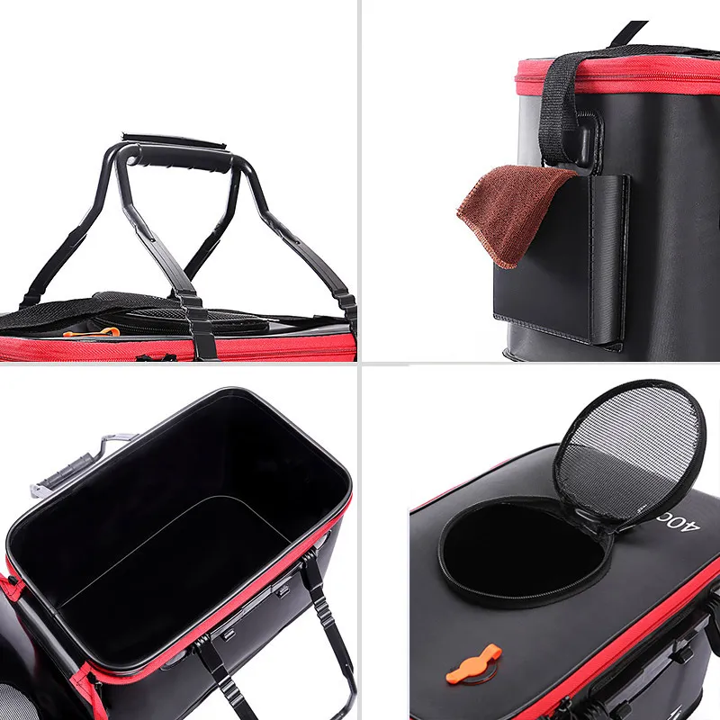 collapsible fish contaner WHCDSTGJ Fishing Bucket, Multifunctional Foldable Portable Fishing Bucket, EVA Bucket are Suitable for Storing Live Fish and Fresh Fish Bait. (size3gallon) : Sports & Outdoors Orange. WALK FISH Portable EVA Fishing