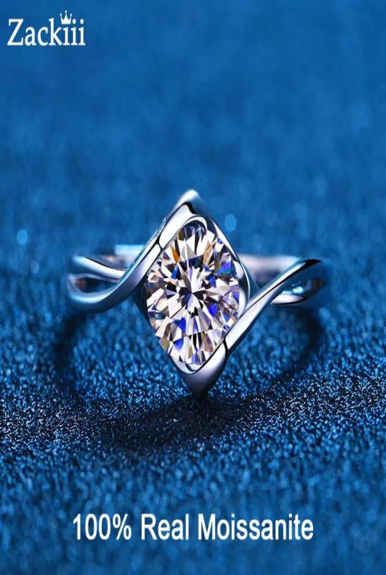 1CT Bague de fiançailles en diamant pour les femmes Ed Vine Heart Setting Bridal Prome Rings Sterling Silver Wedding Jewelry 2208135682512