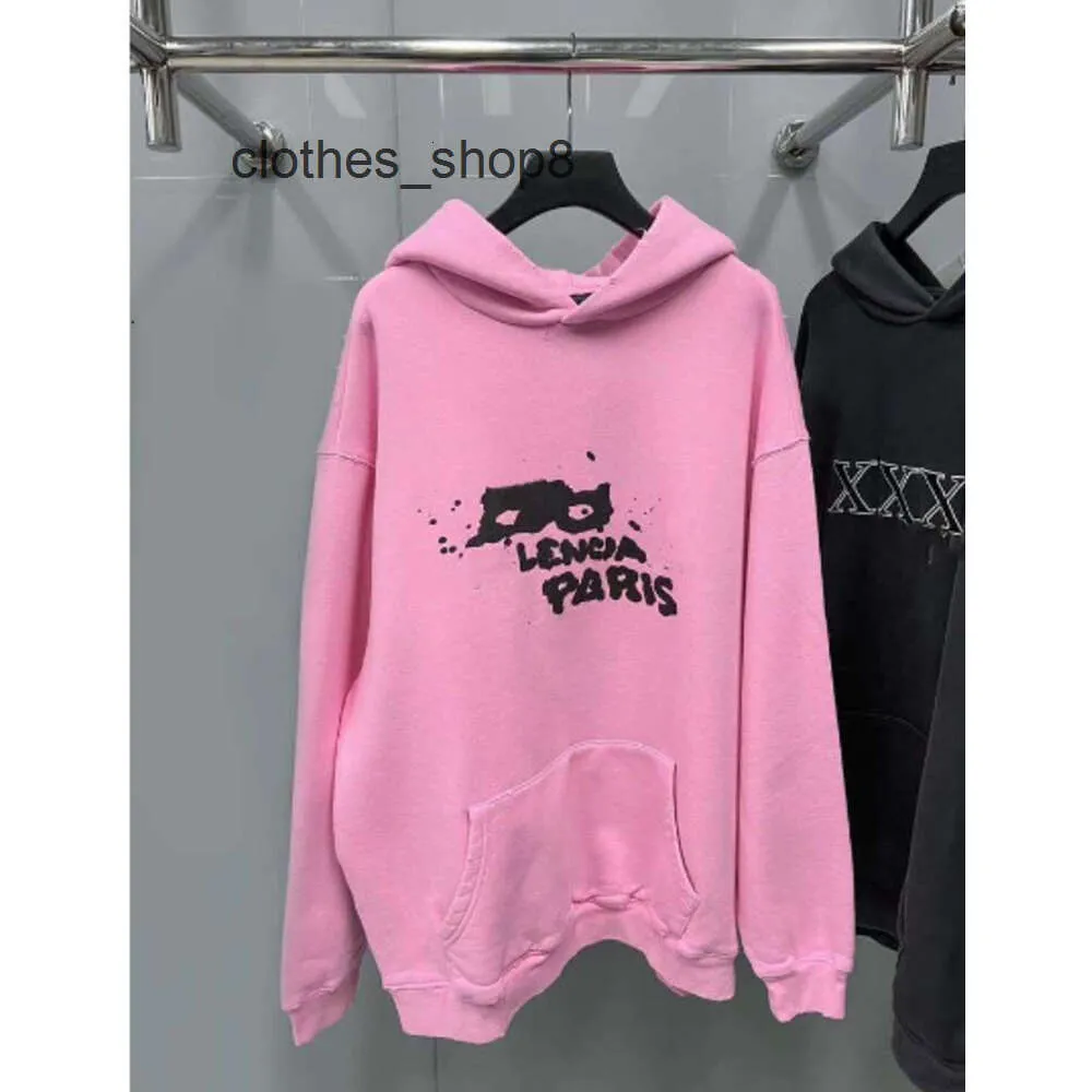 Män tröjor Autumn/Winter Balencigs version Hoodie Mens Fashion Home Designer Hoodies 2024 Paris Brand Family Handmålade graffiti Par N3BU