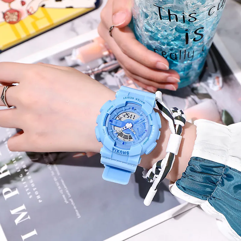 Sports style fashion watch for men and women, student trend electronic watch, sky color watch, unicorn student glow tide birthday gift
