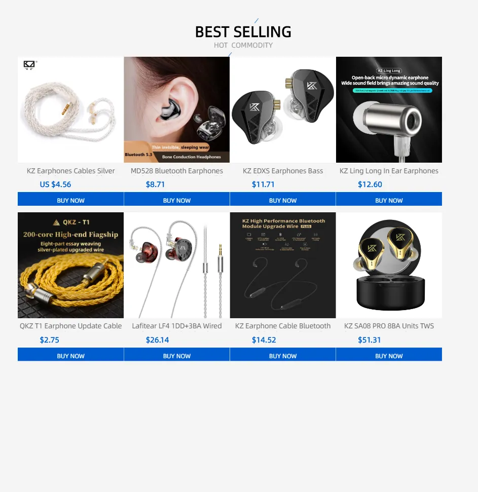 QKZ T1 Earphone Upgrade Cable: 3.5mm Jack, 2Pin 0.75mm