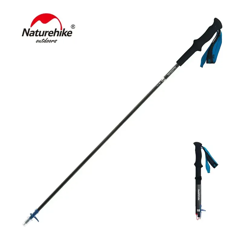 Kije Naturehike Ultralight 4Sections Składane regulowane bieguny trekkingowe Włókno Walarskie piesze piesze piesze sztyfierki NH18d020z