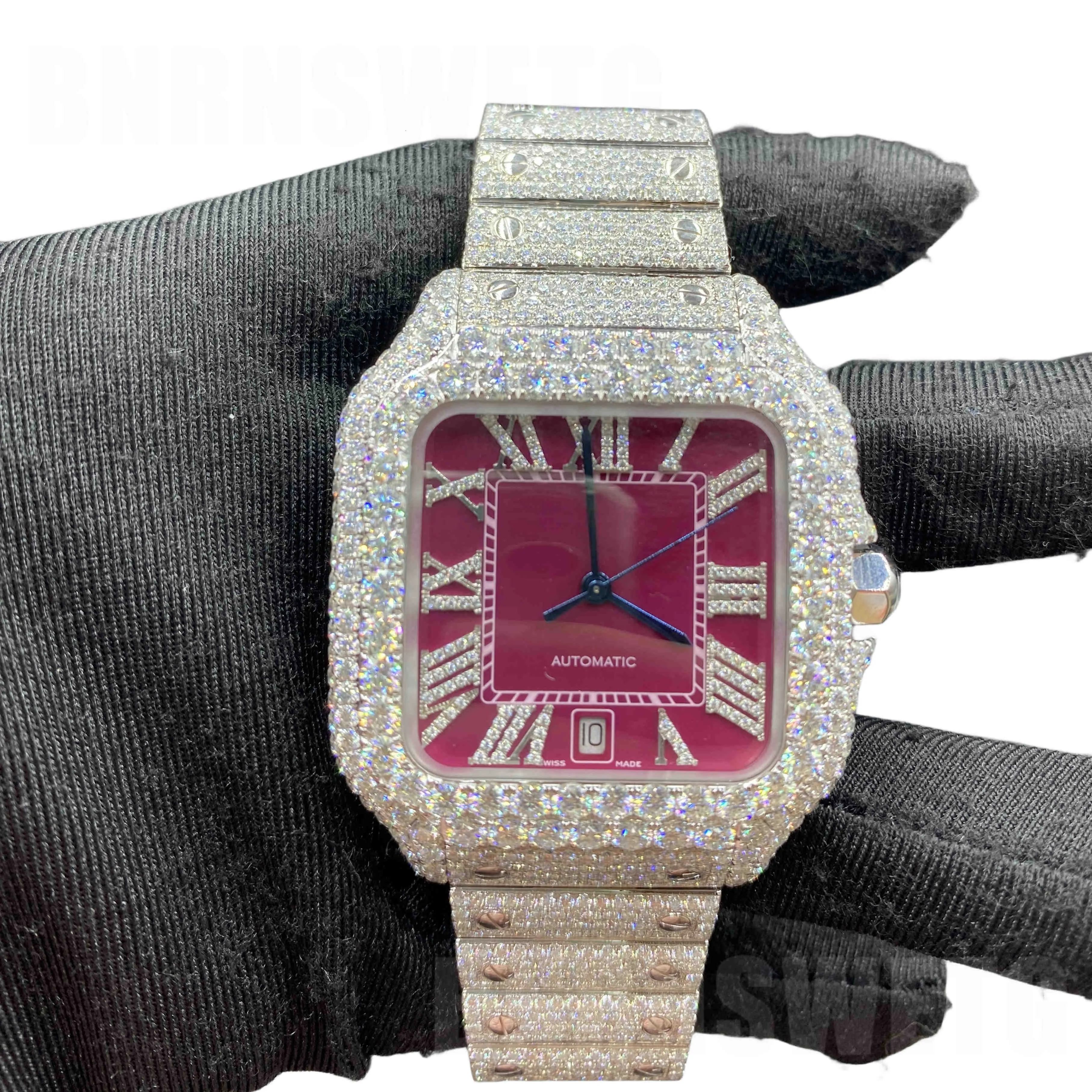 Hip Hop VVS D Moissanite Bussdown Mens Iced Out Honeycomb Hip Hop VVS D Moissanite Bussdown Mens Iced Out Honeycomb