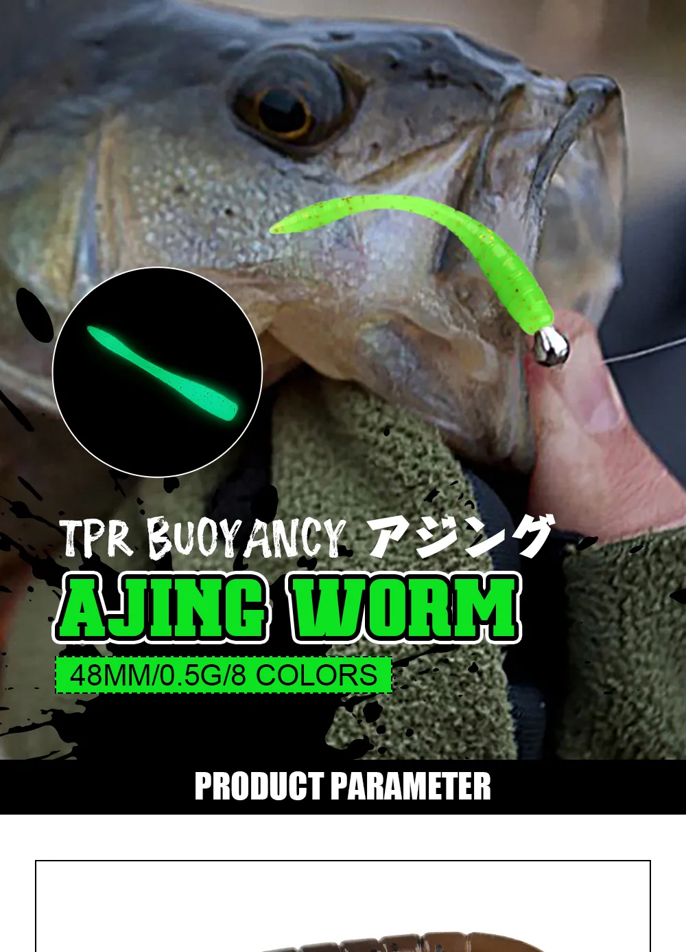 20pcs Soft Worms For Fishing Glow TPR Material Sea Fishing