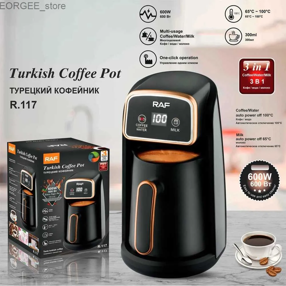 Kaffebryggare R. 117 trkiye kaffekanna 600W 300 ml en knapp operation multifunktion elektrisk spisetop kaffemaskin y240403