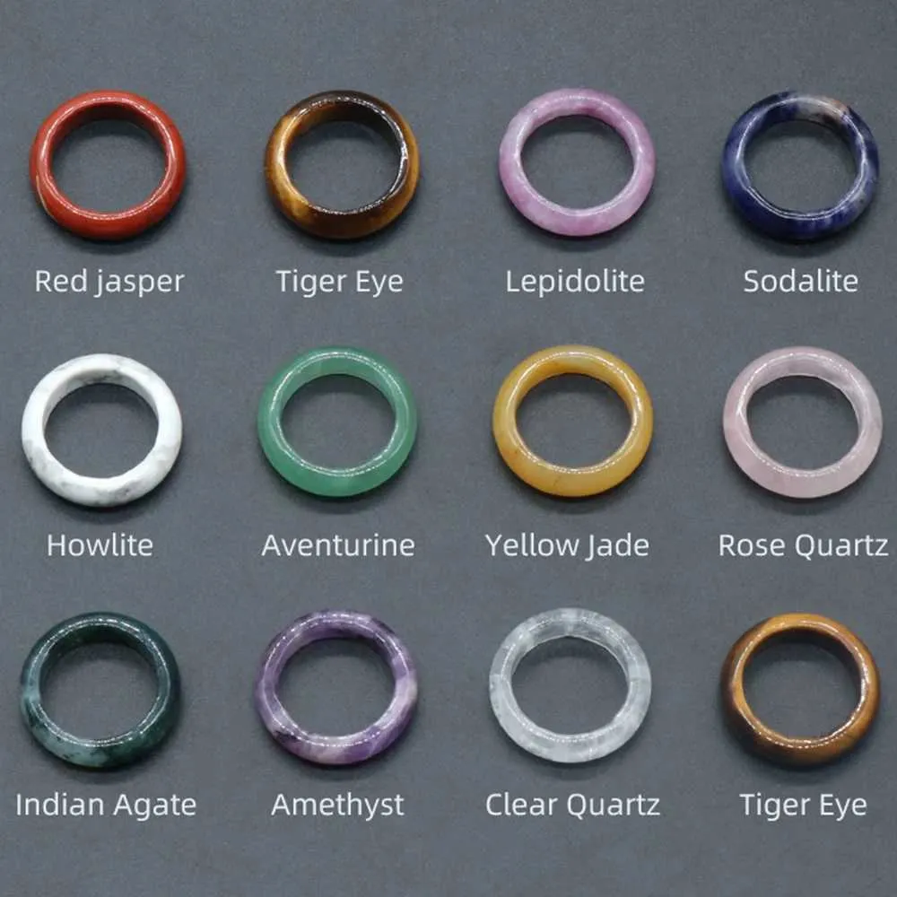 Ringas de banda Crystal Agate Ring Natura